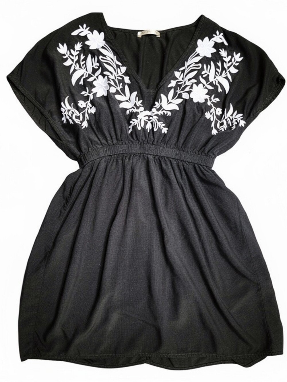 CUPSHE "Zola" Boho Floral Embroidered Mini Dress / Or Cover-Up Size M EUC - Picture 2 of 6
